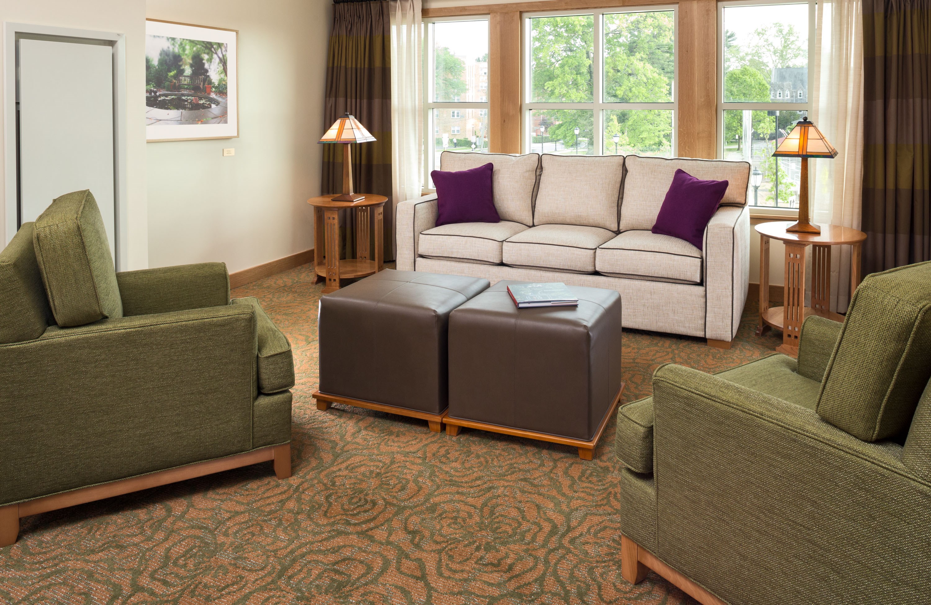 Suite living area at The Inn at Swarthmore